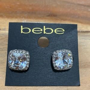Bebe diamond statement studded earrings